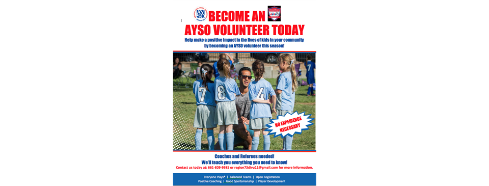 Become AYSO Volunteer Today