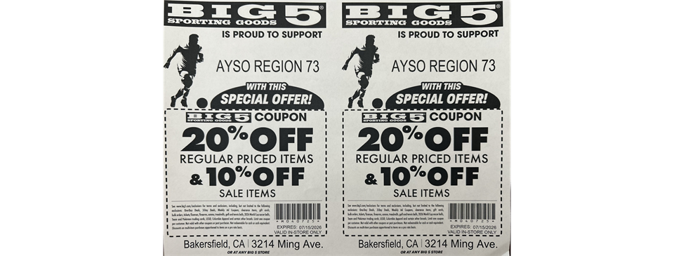 BIG 5 Sporting Goods Voucher